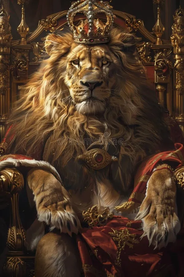 新葡京娱乐城王者狮王宝座油画